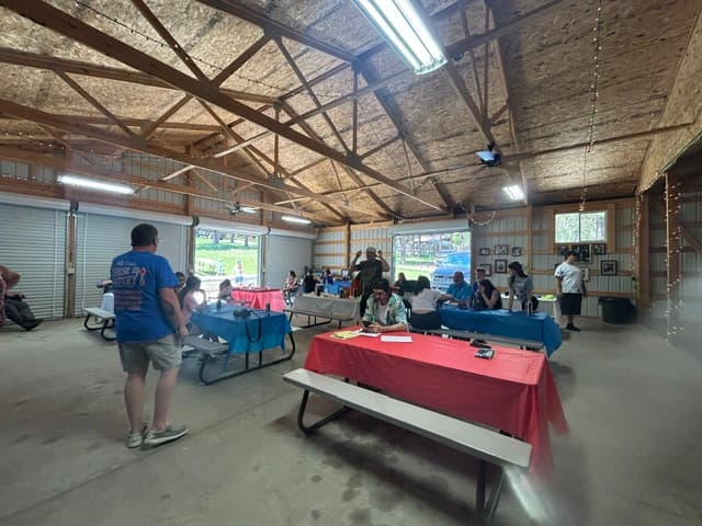 Pavilion setup for a private event